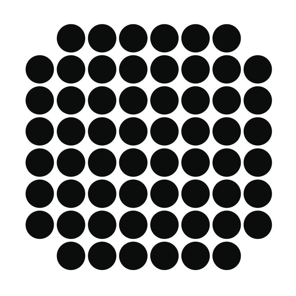 Repeated black circles arranged in a perfect grid pattern on a white background vector