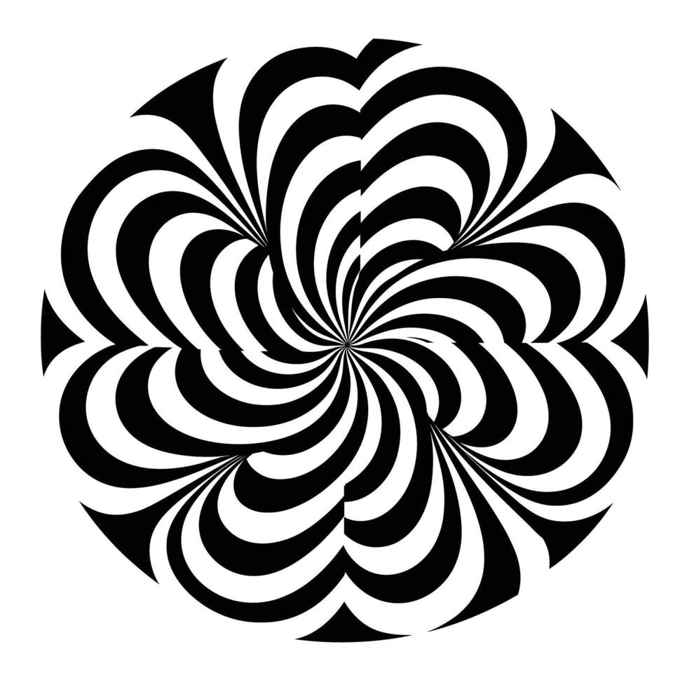 Spiral pattern design with black and white swirls creating a dynamic visual effect vector