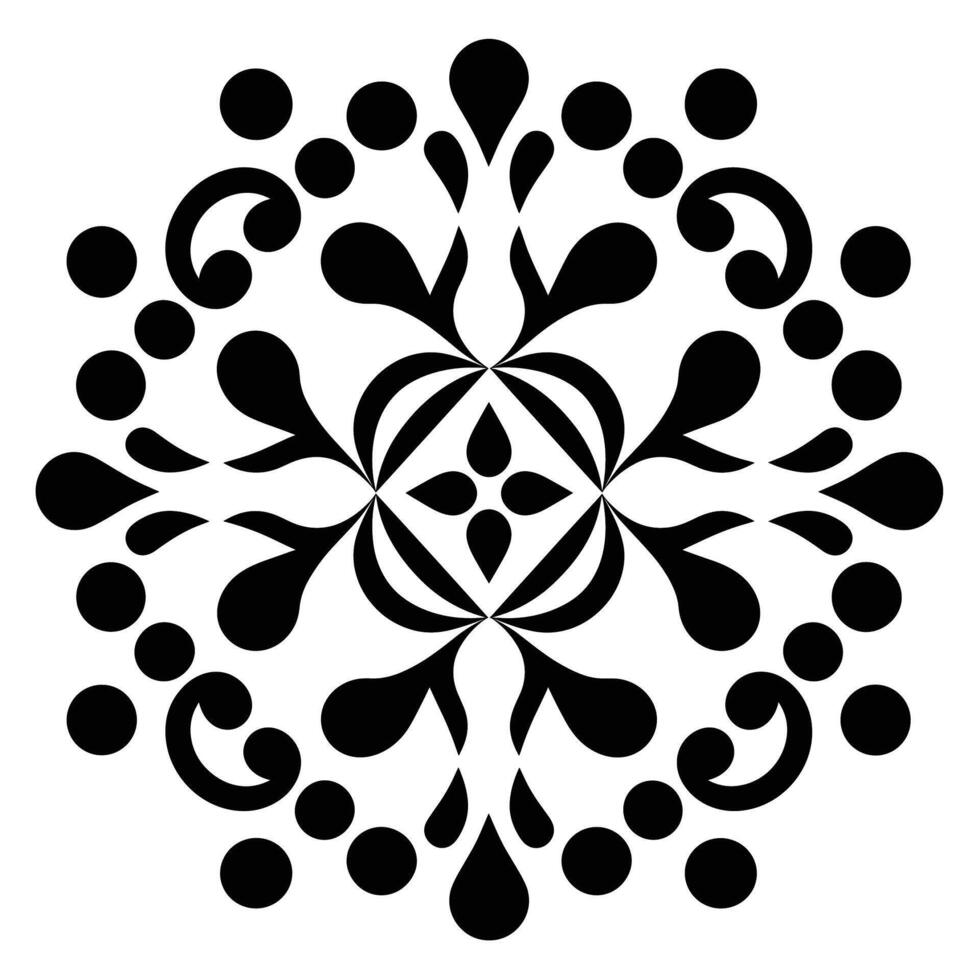 Intricate black and white abstract design with floral and geometric patterns vector