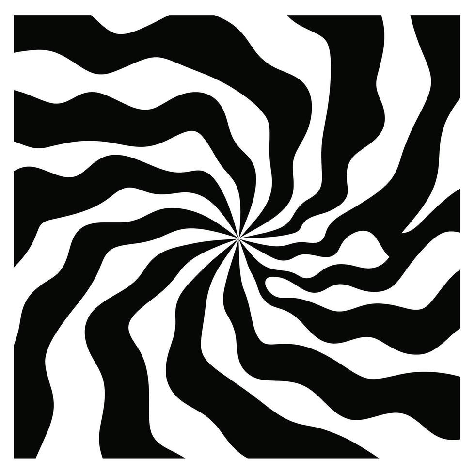 Swirling black and white pattern creating an optical illusion effect in modern design vector