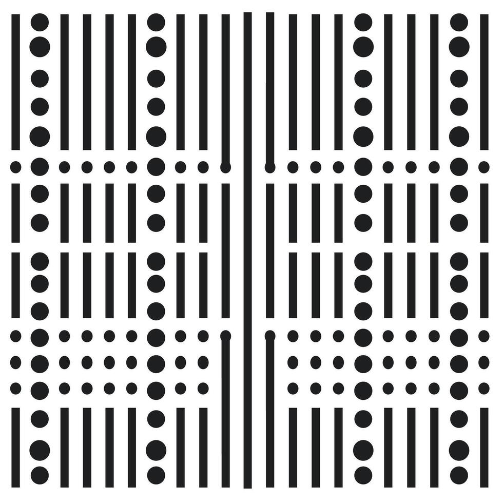 Unique geometric pattern with contrasting lines and circles in black and white design vector