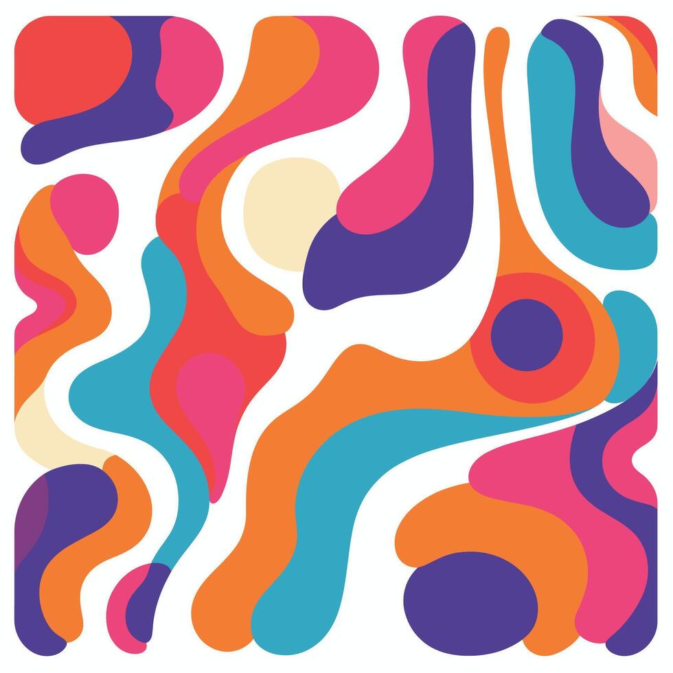 Colorful abstract shapes create vibrant patterns on a white background vector