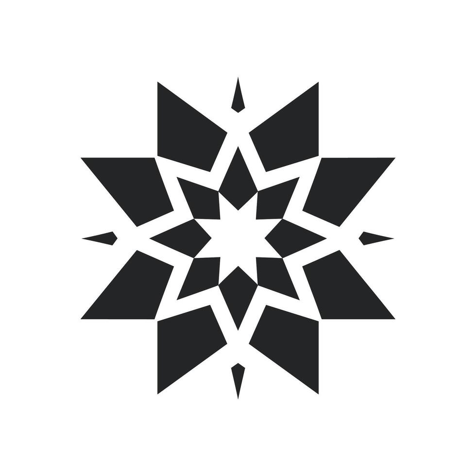 Intricate geometric pattern with sharp edges and star-like design vector