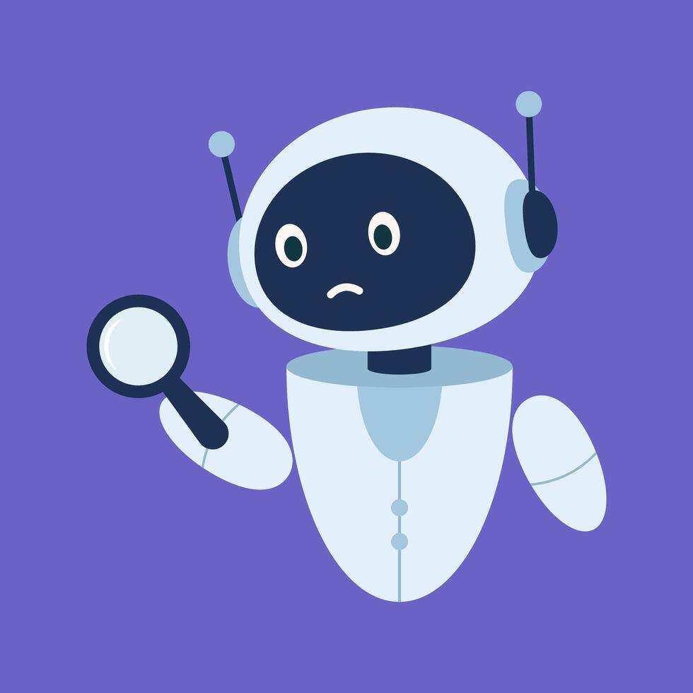 Colorful chatbots displaying varied emotions and gestures on a clean white background, illustrating digital communication. Playful and expressive AI icons. vector