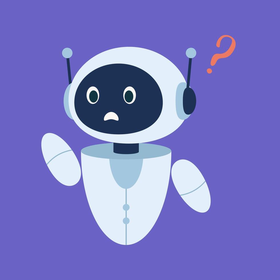 Cute chat robots displaying various emotions and playful gestures. Colorful digital characters with expressive faces in a charming style. vector