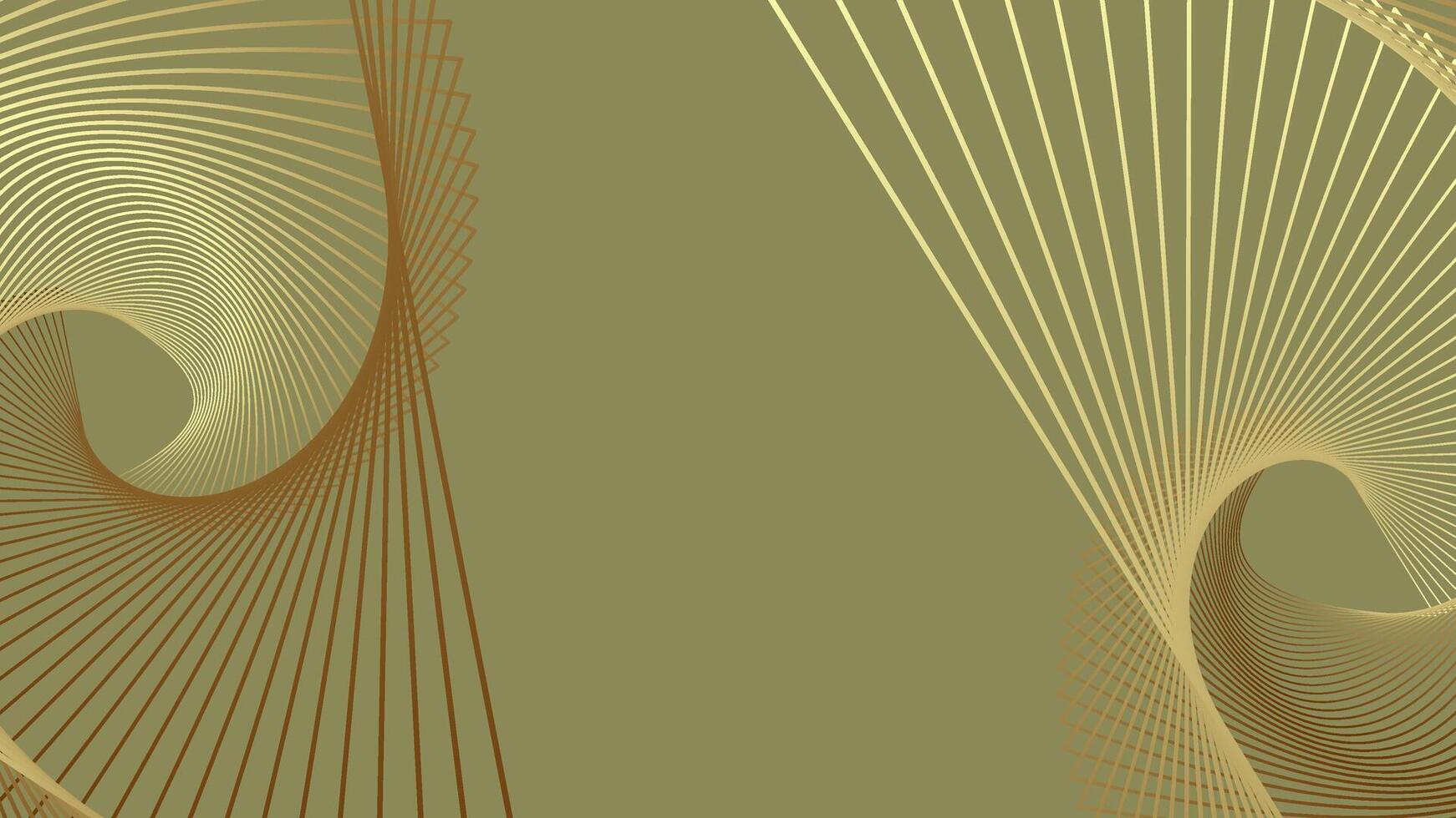 Elegant gold lines swirl on a warm olive background creating a mesmerizing and abstract design. This minimalist aesthetic is perfect for backgrounds and artistic project vector
