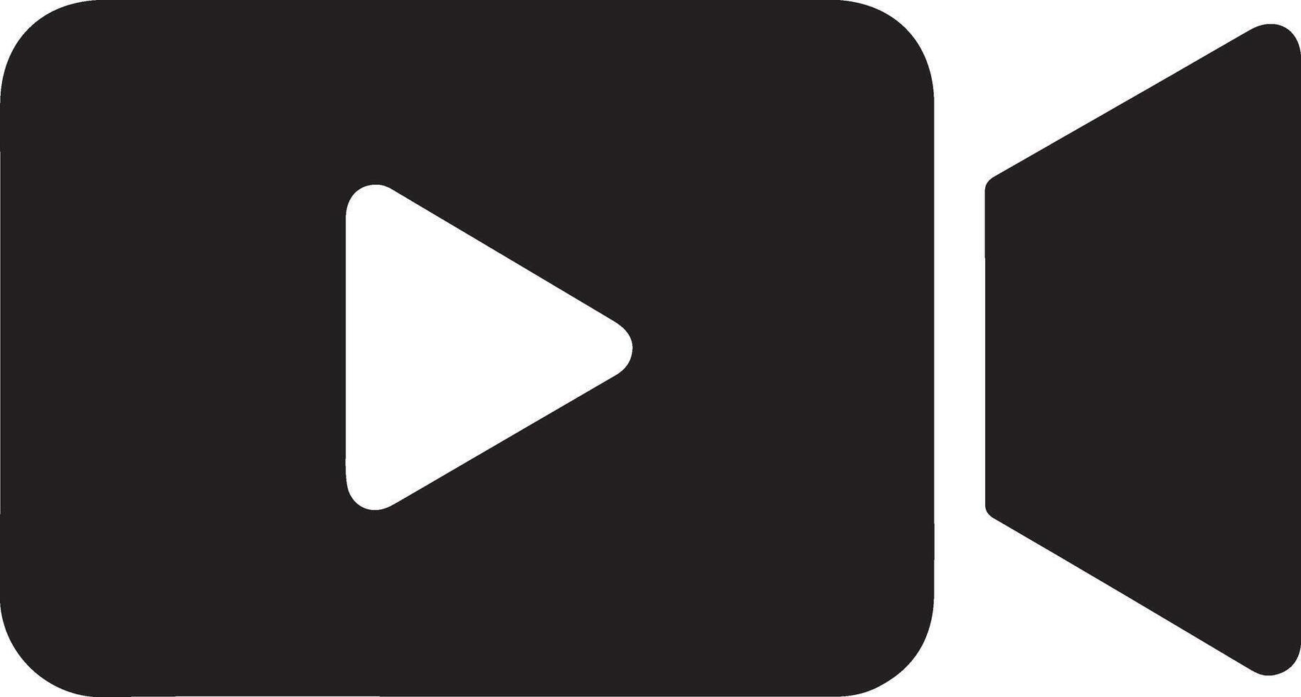 camera icon featuring a play button inside a camcorder symbol providing a universal representation of content creation and streaming vector