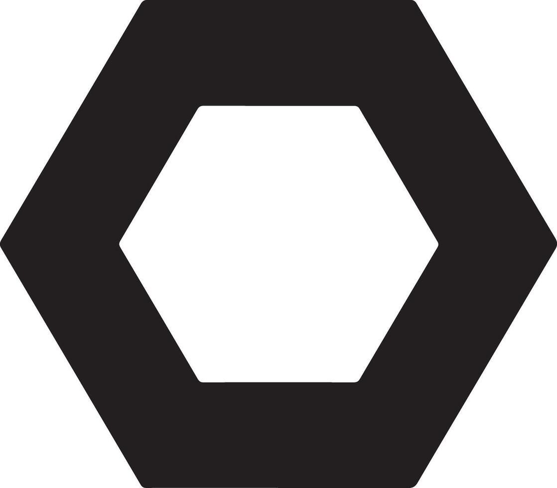 Geometric Hexagon Shape with Inner Hexagon Design Black and White Illustration for Modern Art Projects and Creative Design Solutions vector