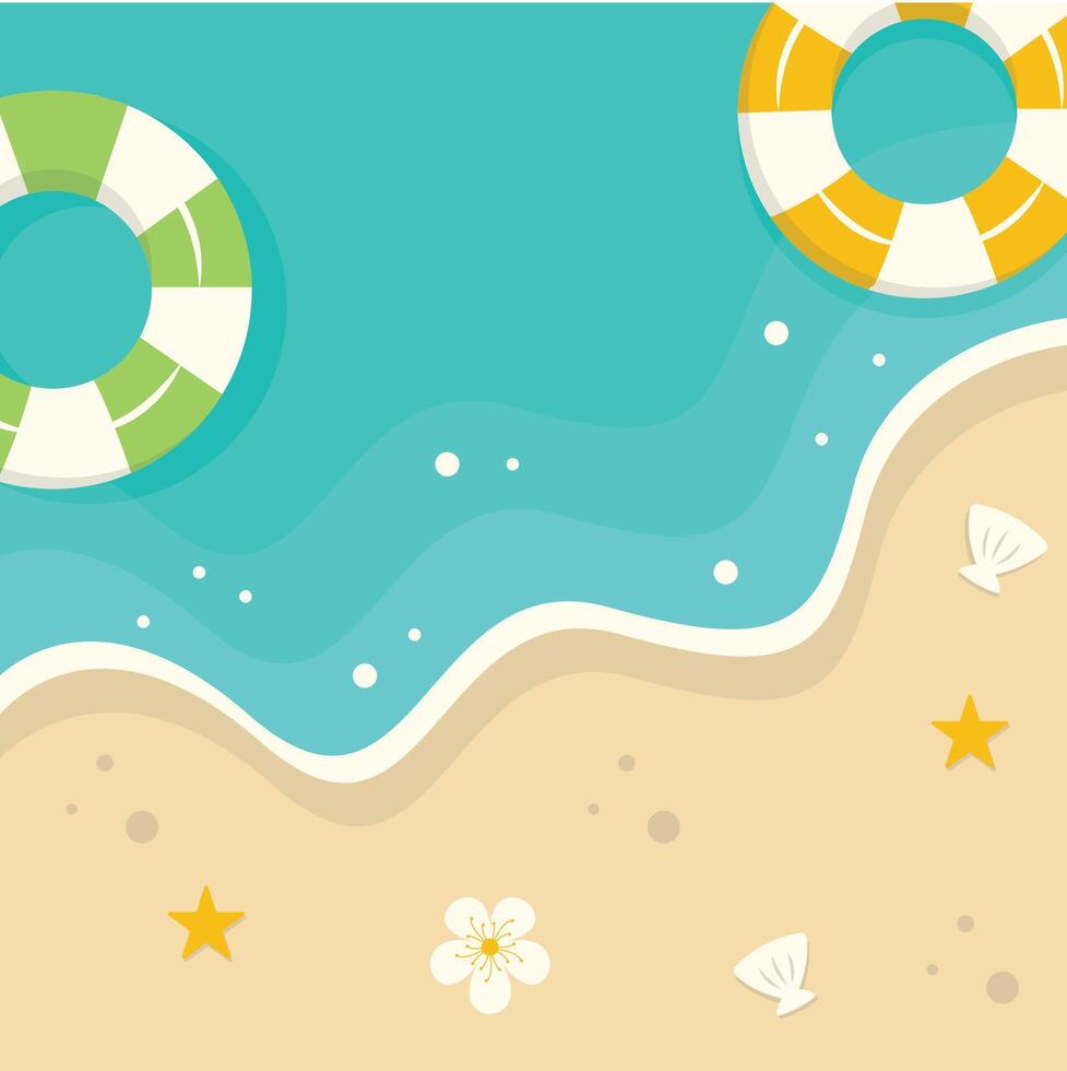 Top View Beach Background. Design Element vector