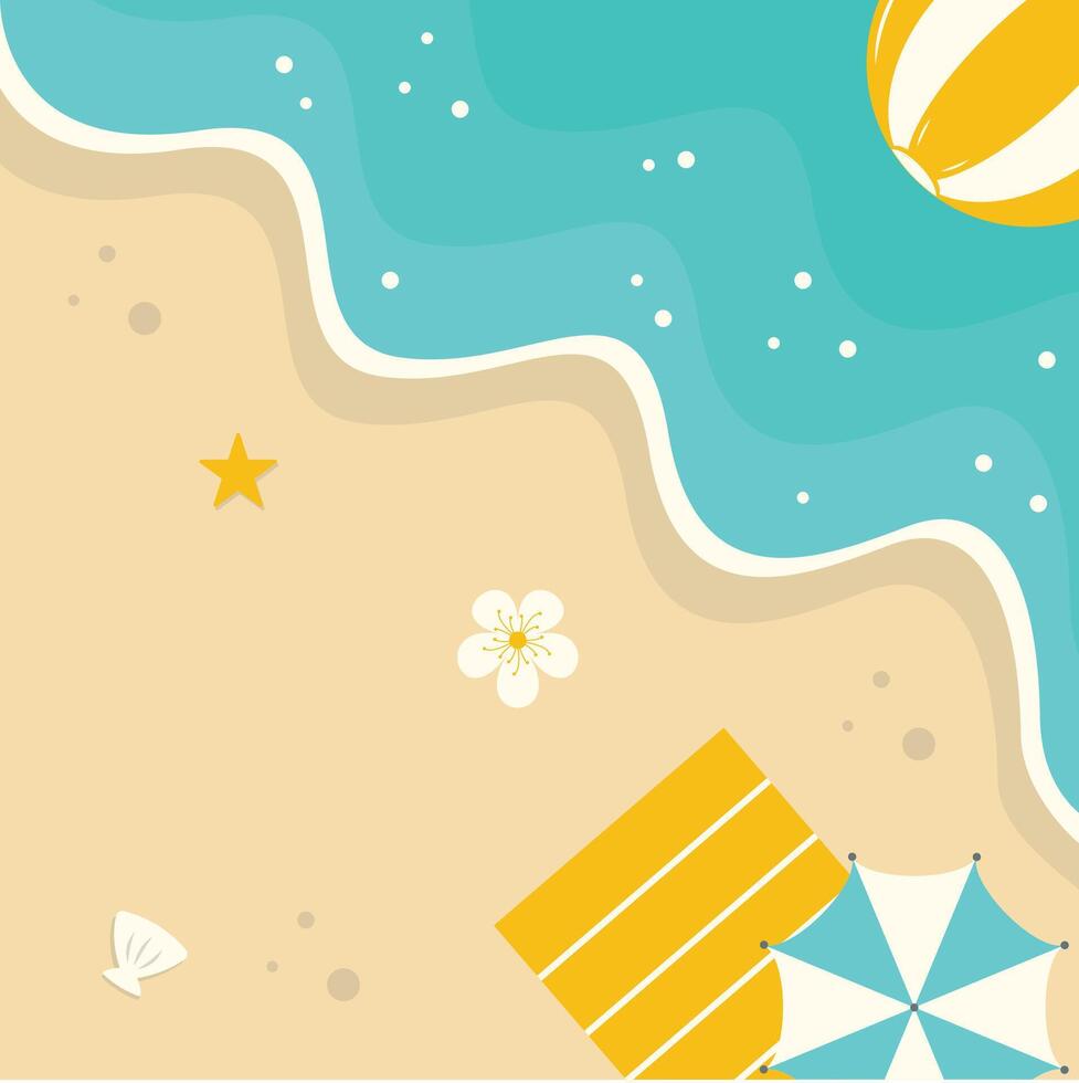 Top View Summer Beach Background. Design Element vector