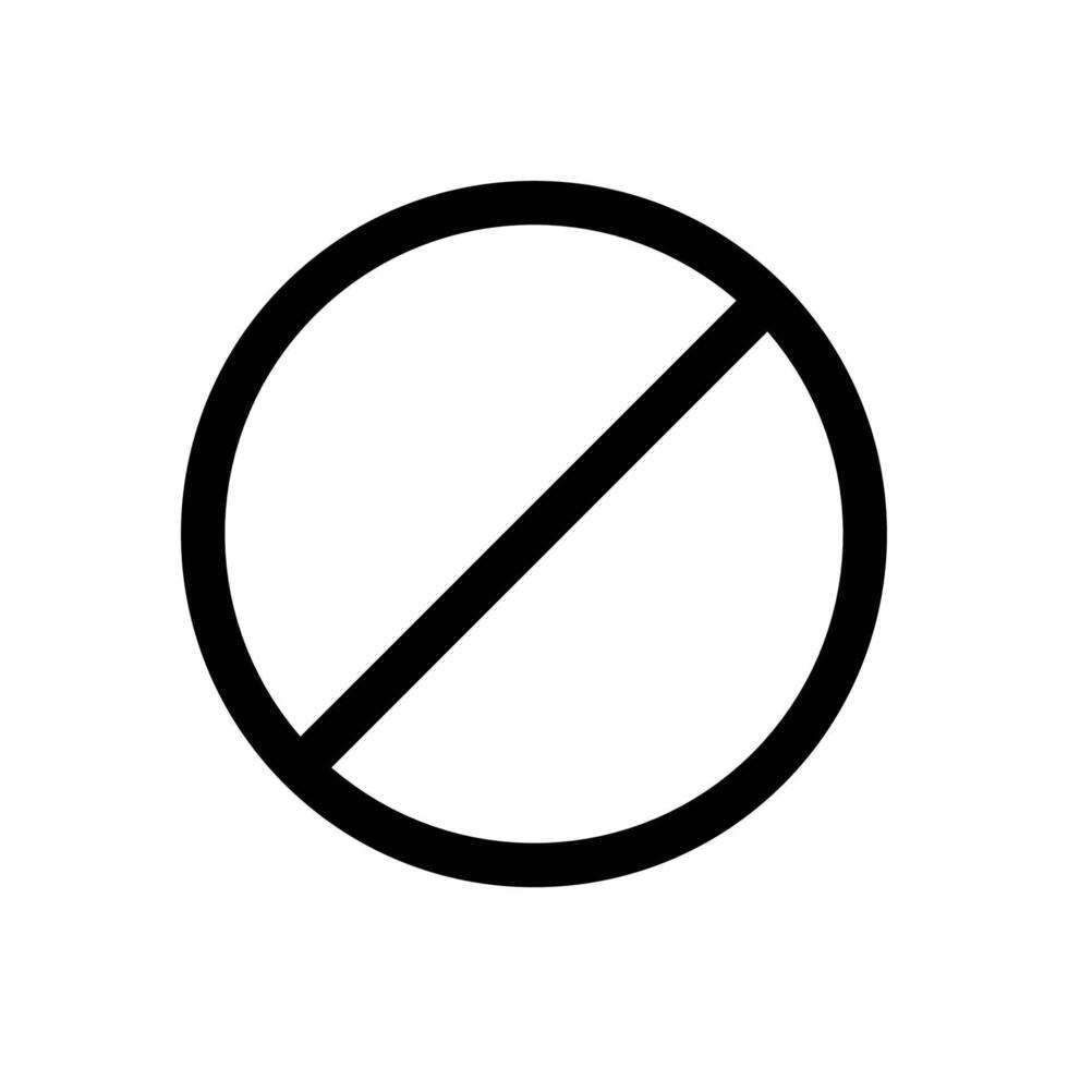 Circular Symbol with a Diagonal Line Inside for Prohibition or Restriction vector