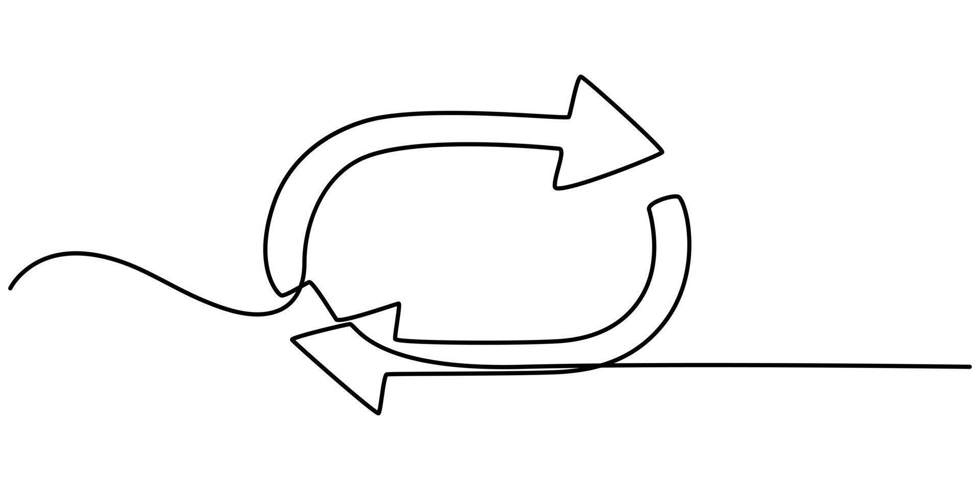 Refresh or Reload symbol icon in line style design vector