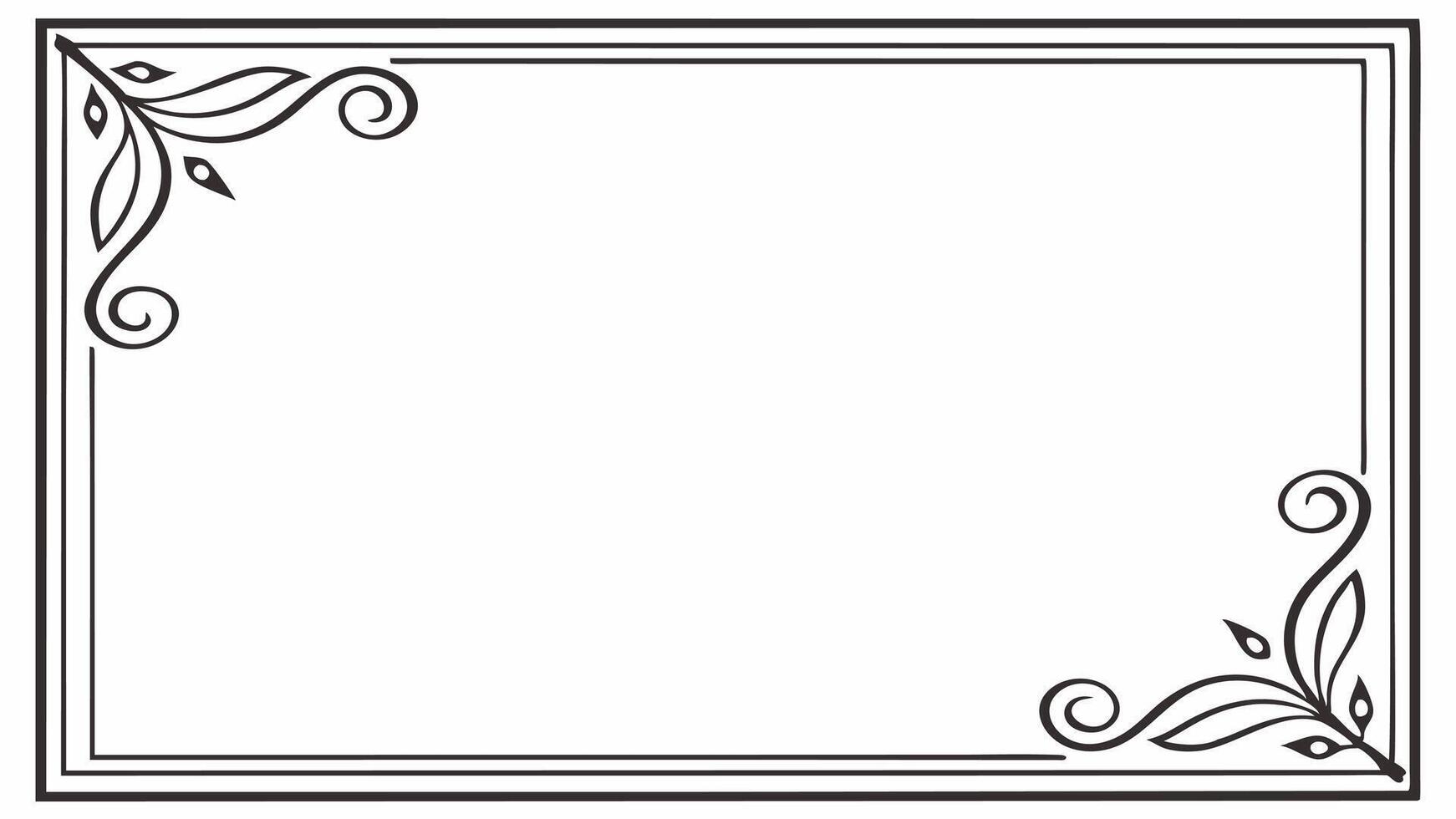 Square Frame with Elegant Linework vector
