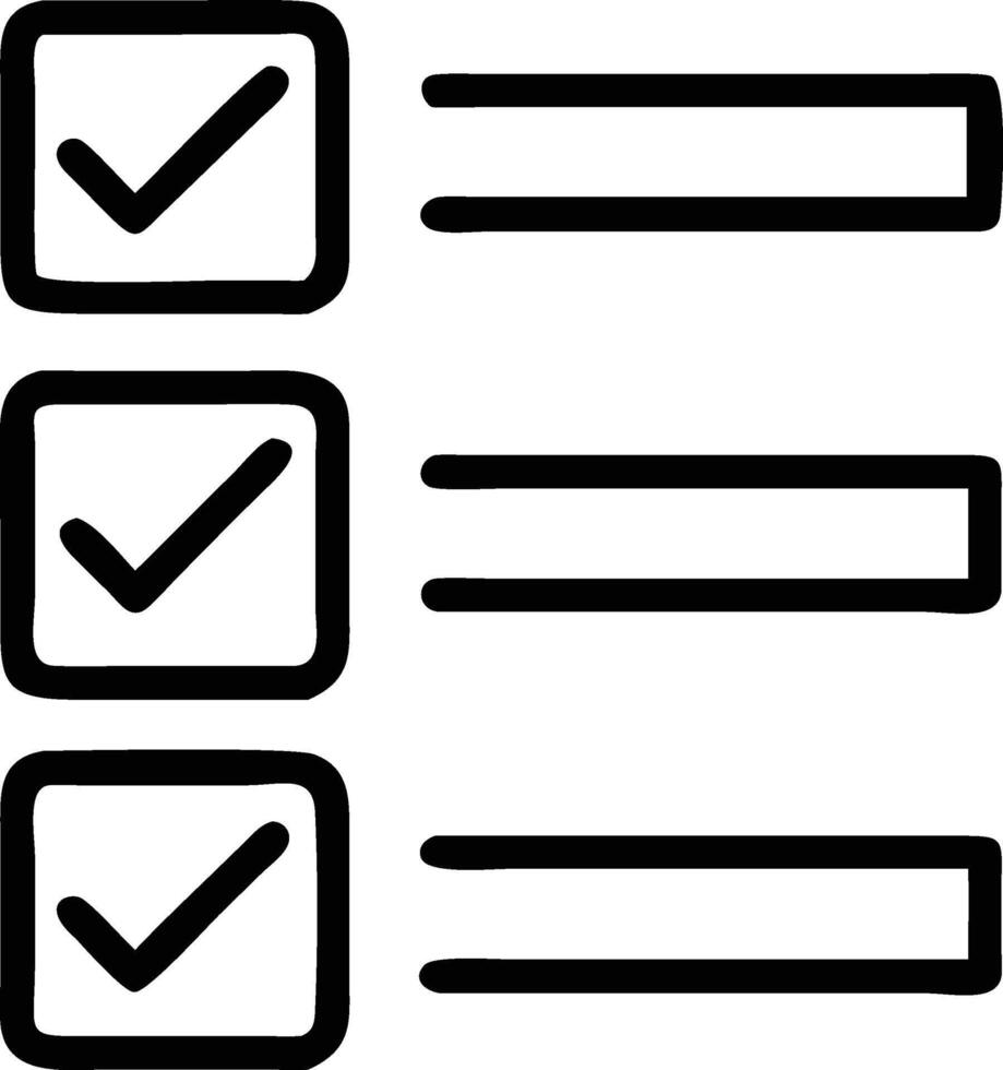 Checklist tasks list checkmarks to do items survey form checkboxes tick marks selection process completed 100 vector