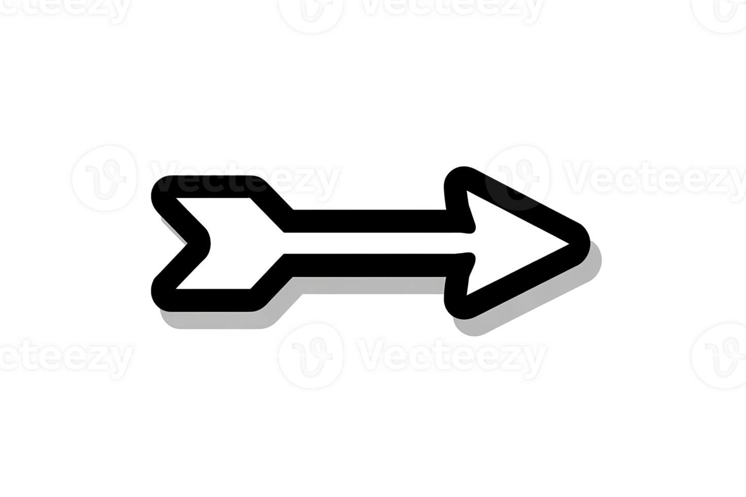 arrow marker isolated mark 3D graphic. Black indication or direction pointer guide shape png