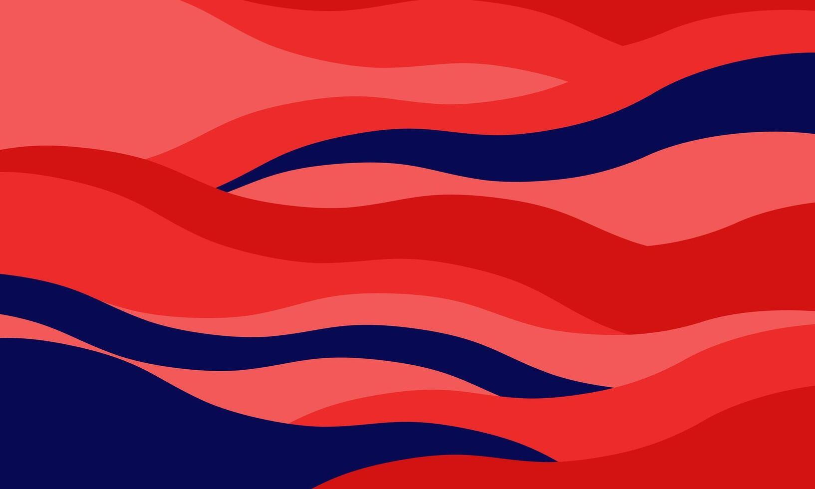 Abstract wavy pattern in bold red and navy blue. Dynamic, flowing design ideal for backgrounds, website headers, or presentations. Evokes movement, energy, and a modern aesthetic. vector