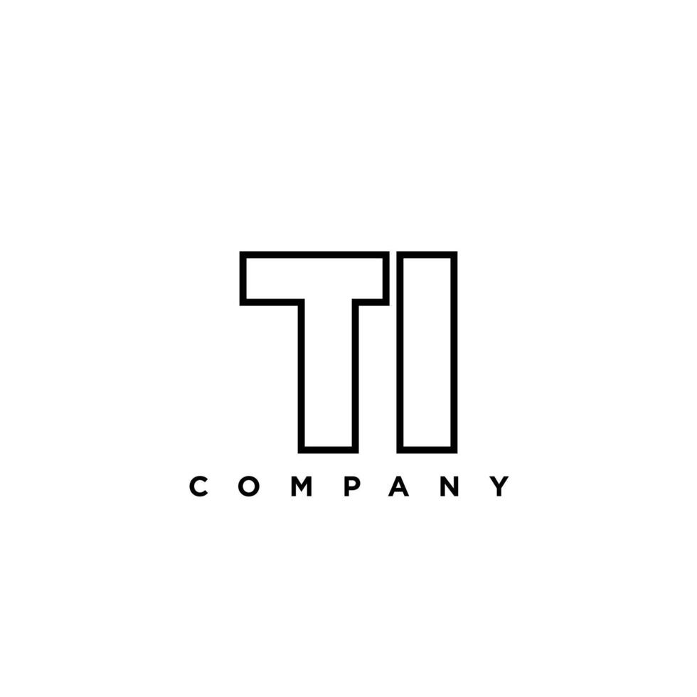 Letter T and I, TI logo design template. Minimal monogram initial based logotype. vector