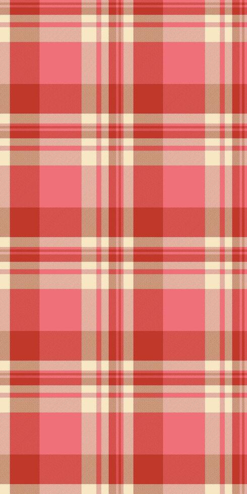 Elegant coral and cream plaid pattern. Perfect for textile design, websites, packaging, and more. This versatile image offers a classic, sophisticated aesthetic with a touch of warmth. vector