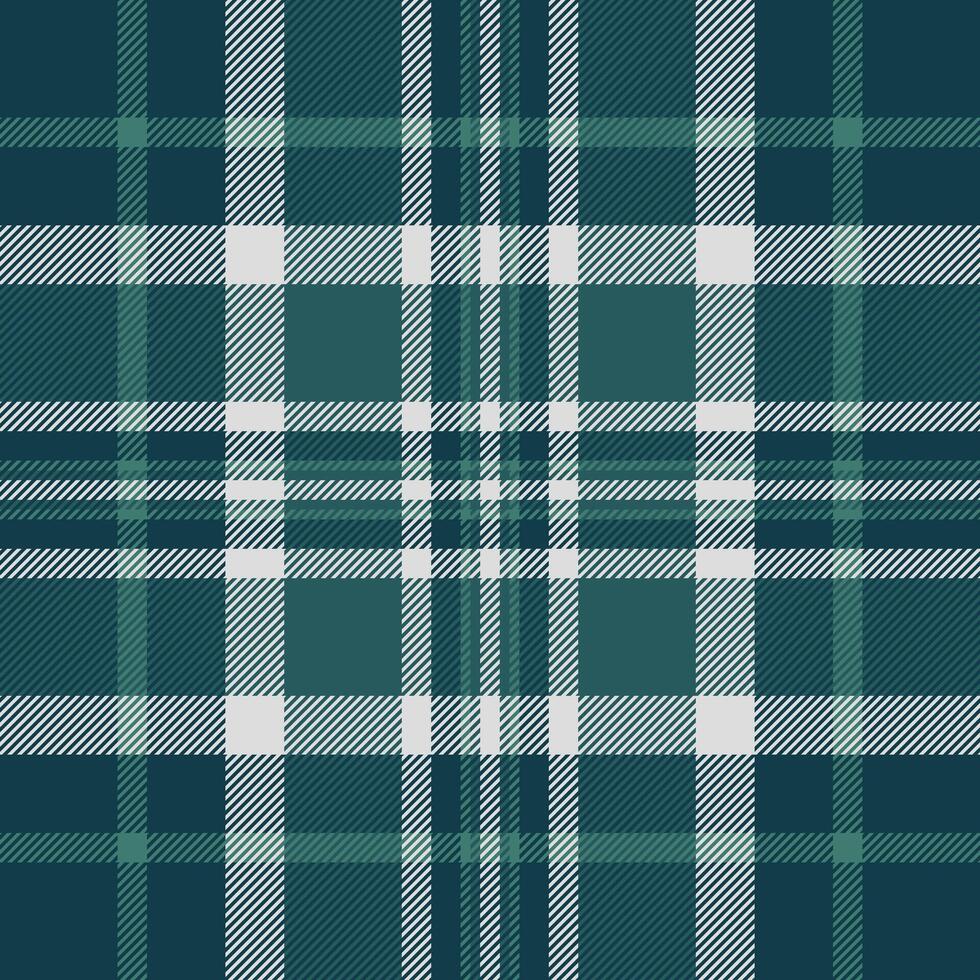 Classic plaid pattern in deep teal hues with clean white lines. Perfect for backgrounds, textures, or festive design projects timeless versatile. vector
