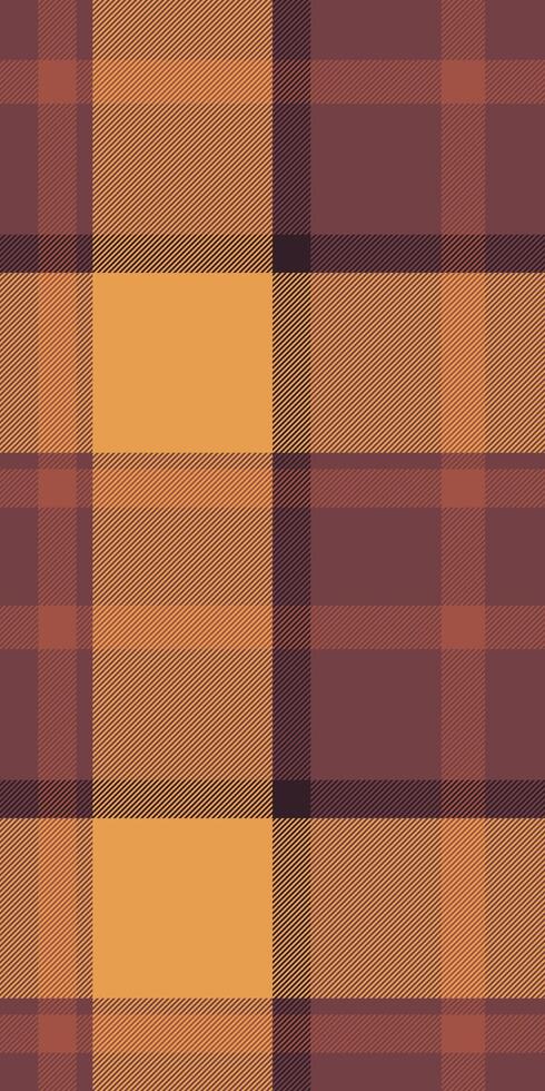 Warm autumnal plaid pattern in muted orange and brown tones. Perfect for fallthemed designs, textile prints, or as a background texture. Evokes feelings of comfort, warmth, and rustic charm. vector