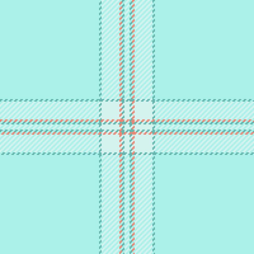 Seamless pastel plaid pattern. Soft teal and coral hues create a delicate, minimalist design ideal for textile prints, website backgrounds, or branding. Evokes feelings of calm and serenity. vector
