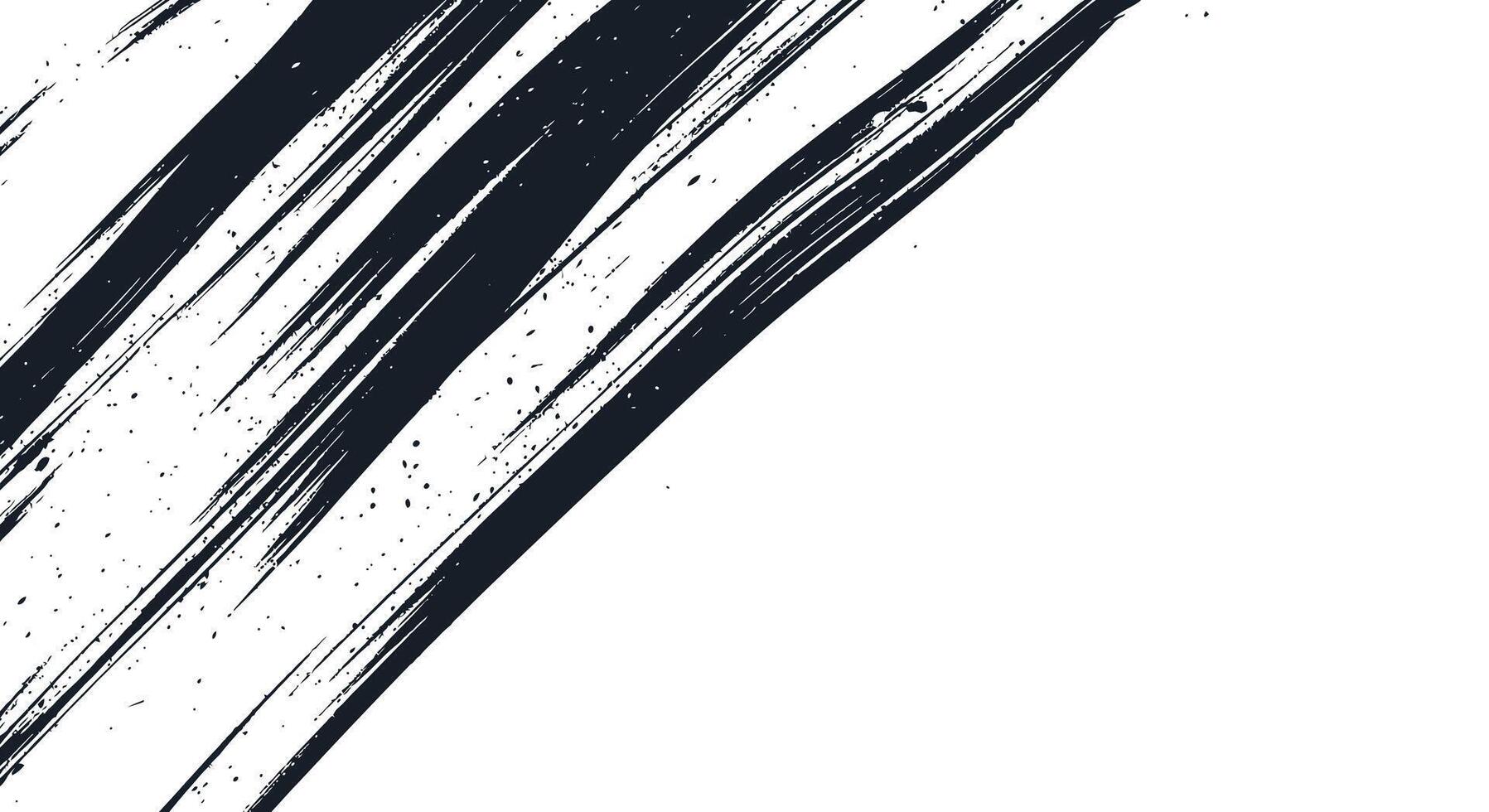 Dynamic black paint strokes create an abstract grunge texture overlay vector