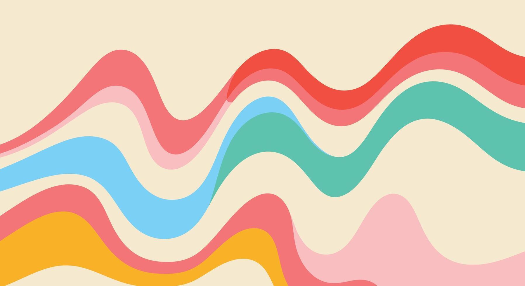 Colorful wavy layers create a dynamic abstract background, perfect for design elements vector
