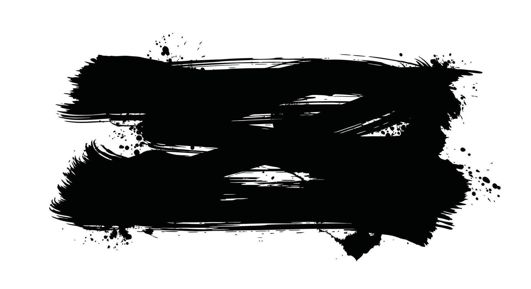 Black ink brush strokes create dynamic artistic expressive texture vector