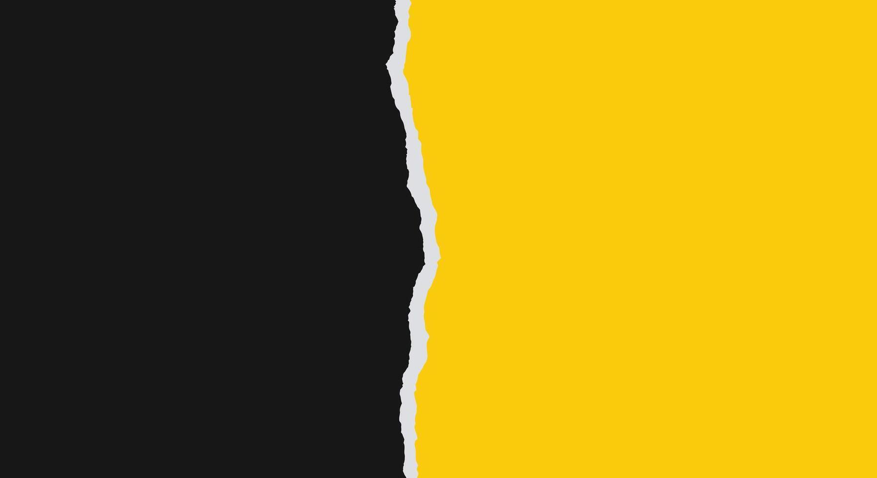 Striking contrast with torn black and yellow paper for dynamic modern creative projects and background use vector