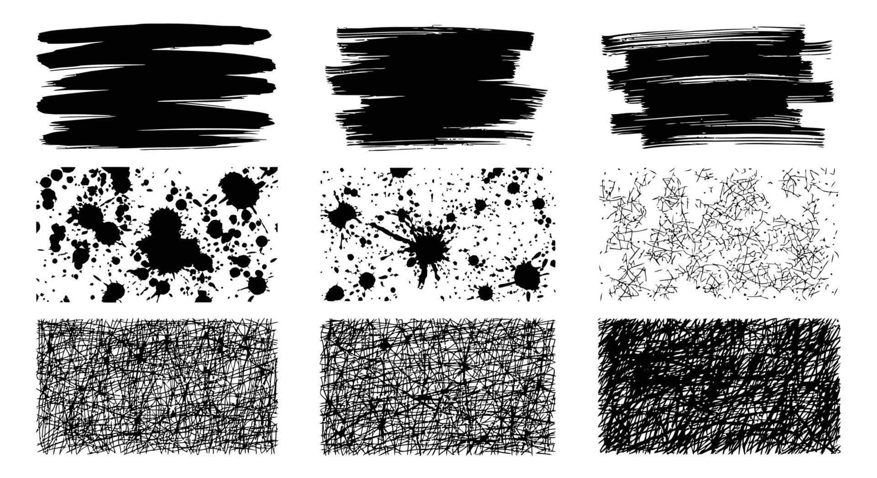 Dynamic abstract black ink textures and splatter patterns for creative design projects vector