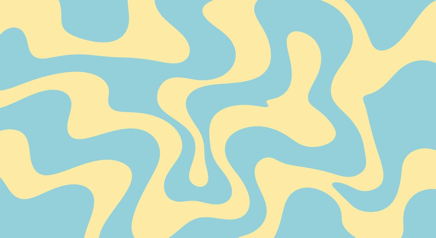 Soothing abstract waves in soft pastel yellow and sky blue create a calming, modern background pattern. vector
