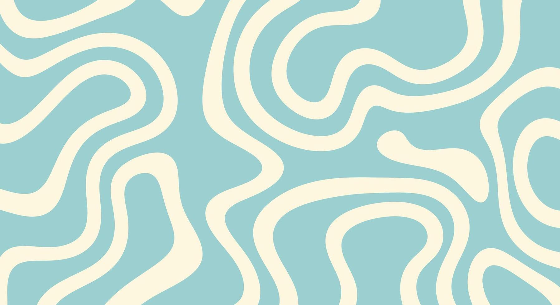 Retro groovy swirl pattern in soft blue and cream for dynamic backgrounds and vintage designs vector