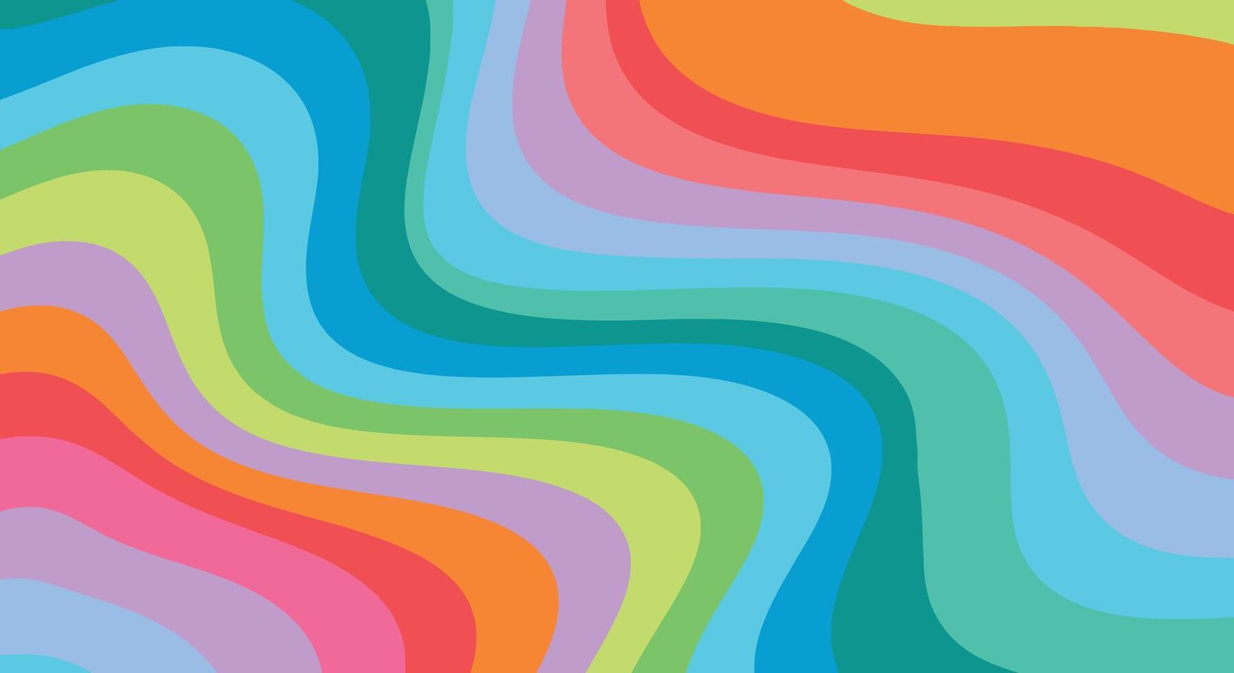 Vibrant rainbow waves create a joyful, retro pattern perfect for playful design backgrounds vector