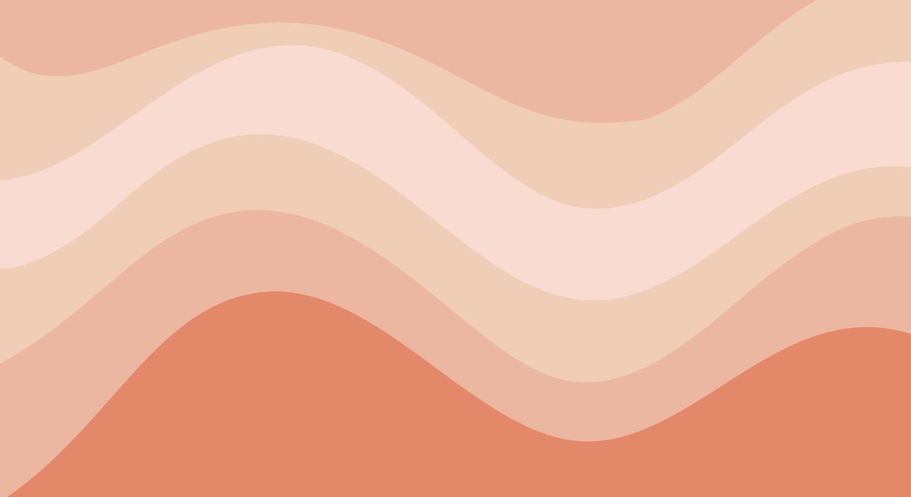 Serene peach and cream gradient waves create a calming, modern abstract background. vector