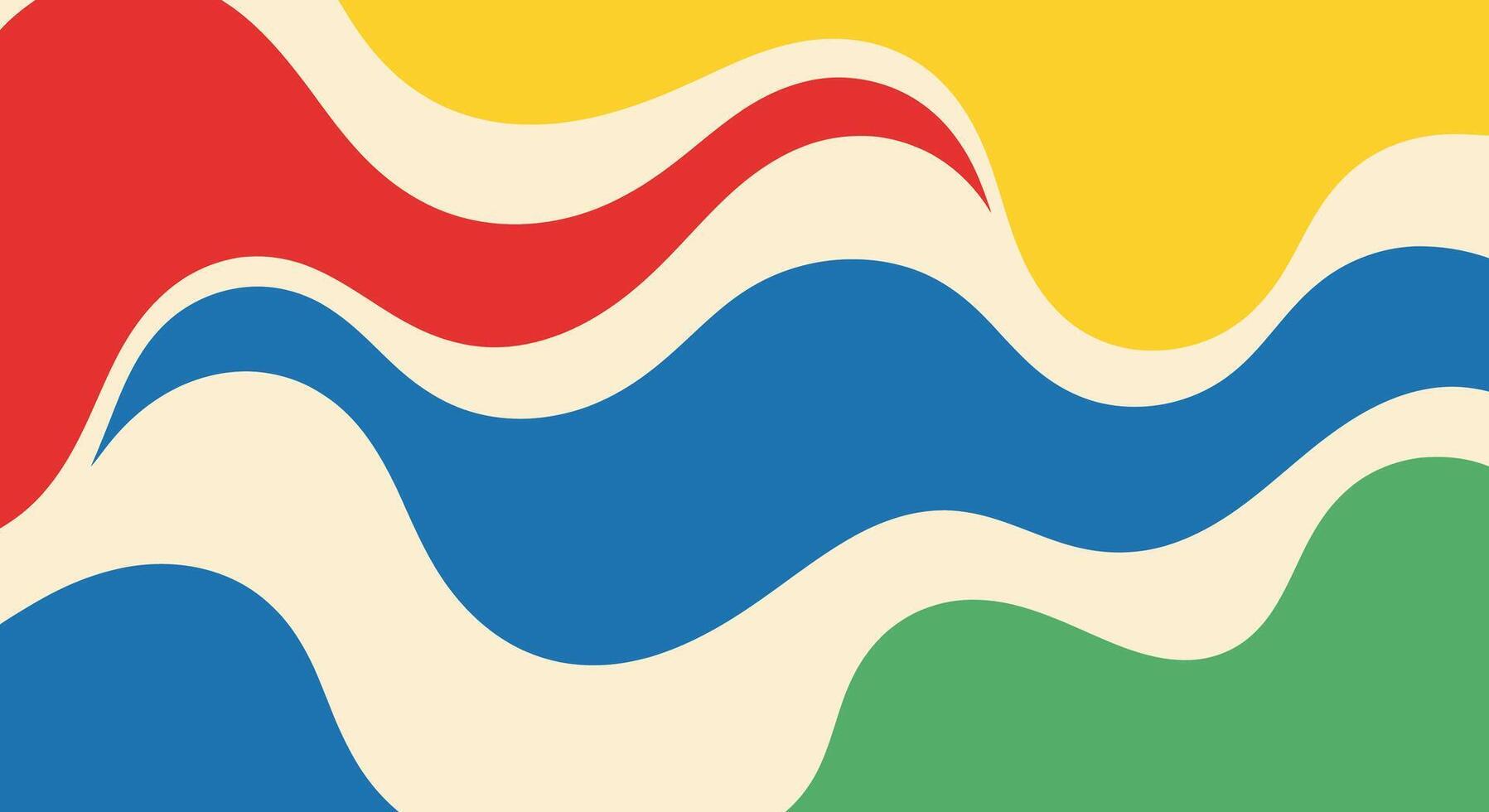 Vibrant retro groovy colorful wave abstract background for creative design projects and presentations vector