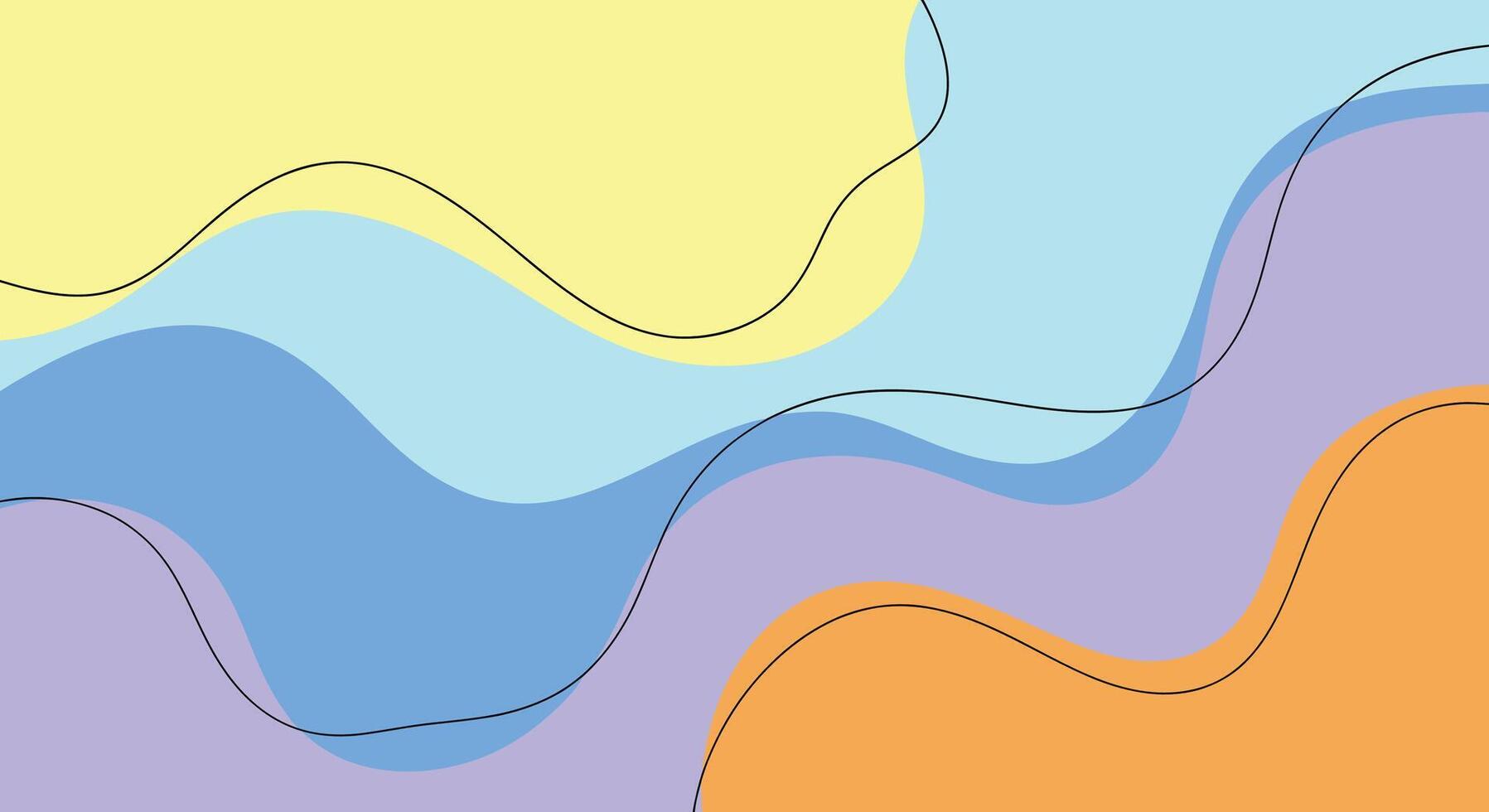 Modern abstract layered shapes with smooth curves and vibrant pastel colors for design projects vector