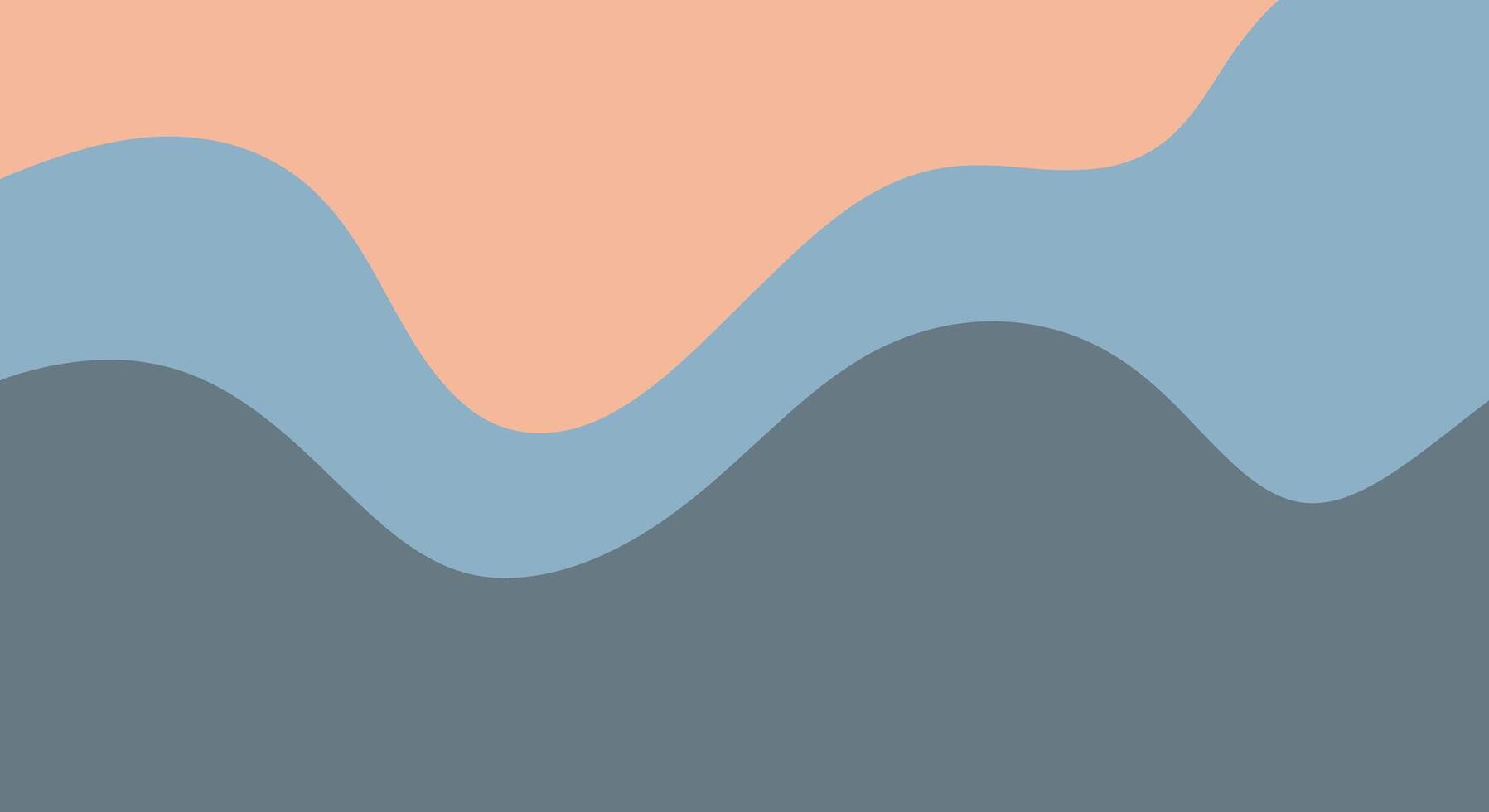 Trendy abstract background with elegant waves in peach, blue, and gray color scheme for modern designs vector
