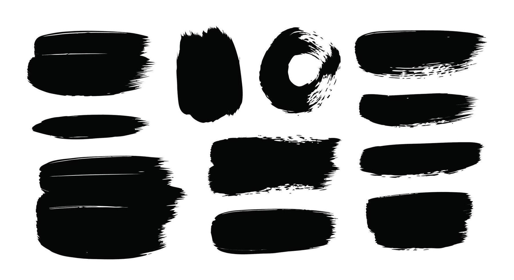 Dynamic black brushstrokes for creative design projects, adding bold texture and impact vector