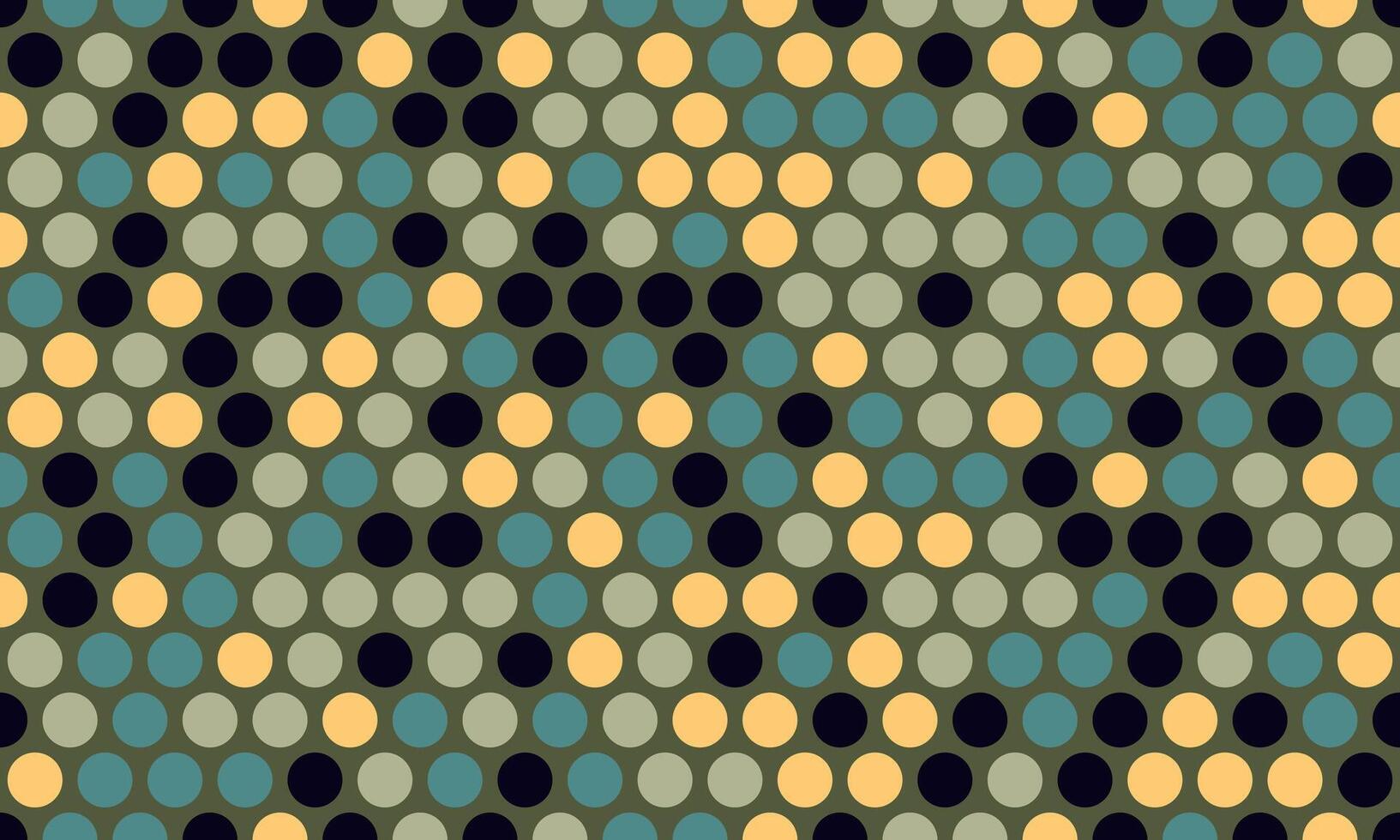 Abstract geometric pattern with repeating circles in muted teal, beige, and black. Ideal for backgrounds, textiles, or website design. vector