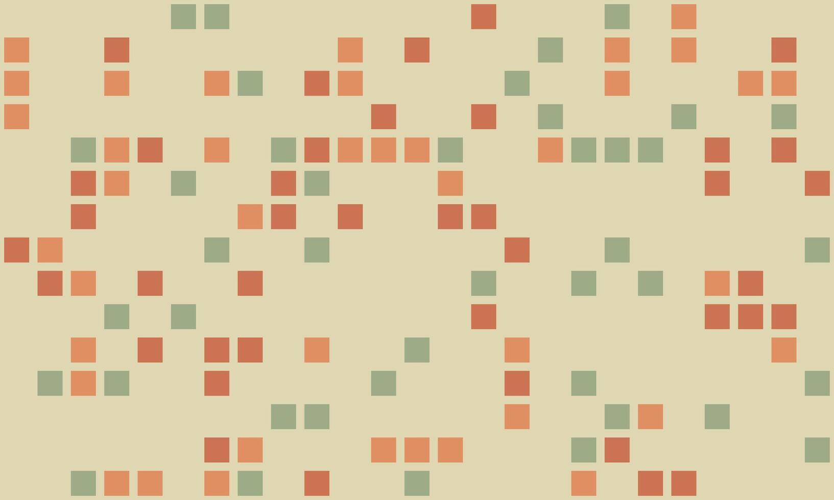 Abstract pixel art background. Earthy tones create a calming, retro aesthetic. Ideal for websites, presentations, or textile designs. Suggests connectivity, data flow, or organic growth. vector