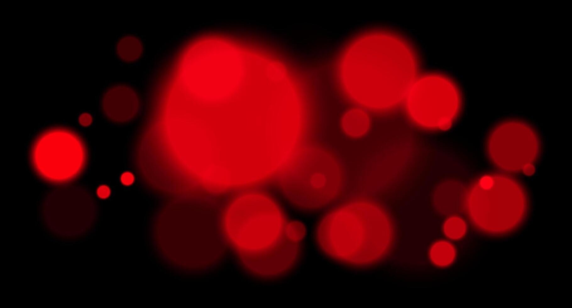Red glowing bokeh with layered circle particles and blur effect on black backdrop. Creates a dramatic, energetic visual for digital compositions. vector