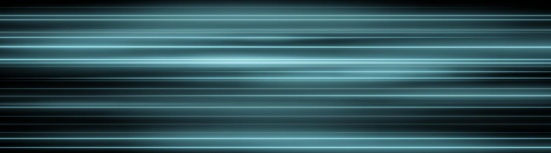 Horizontal neon stripes layered with glowing effect and soft motion blur. Abstract luminous lines forming digital speed illusion on dark background. vector