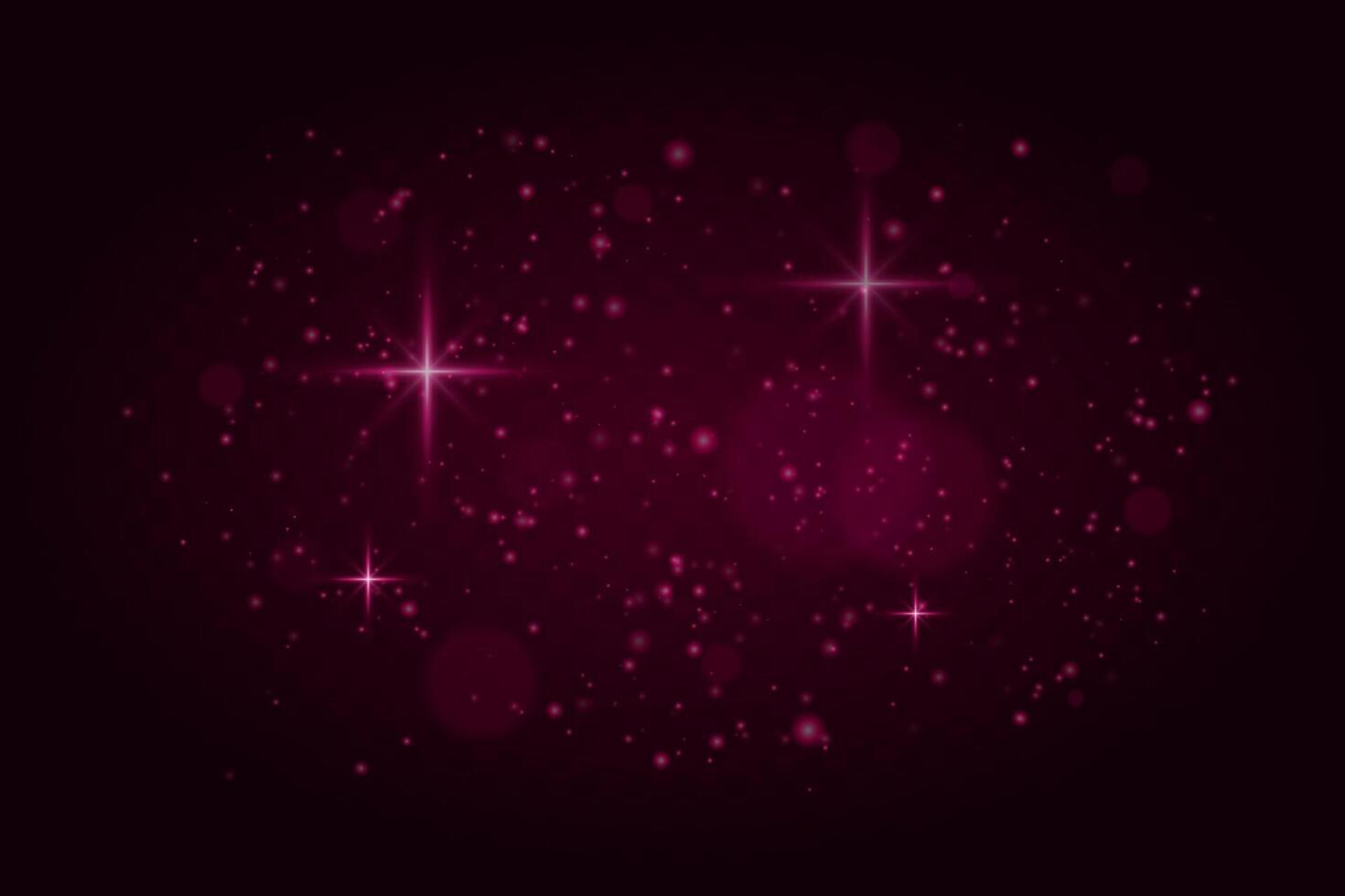 Sparkling particles with red glow and soft light flares on dark background. Gentle twinkle effect for festive or dreamy scenes. vector