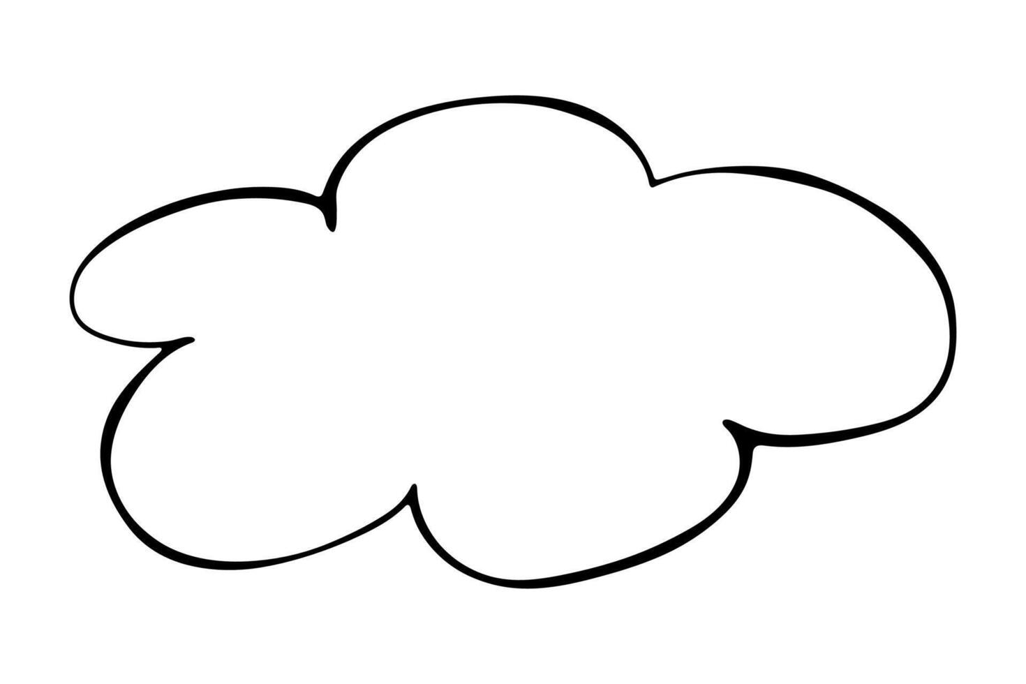 Hand drawn speech bubble Blank empty message box Textbox frame for banners, price tags, stickers, design think vector