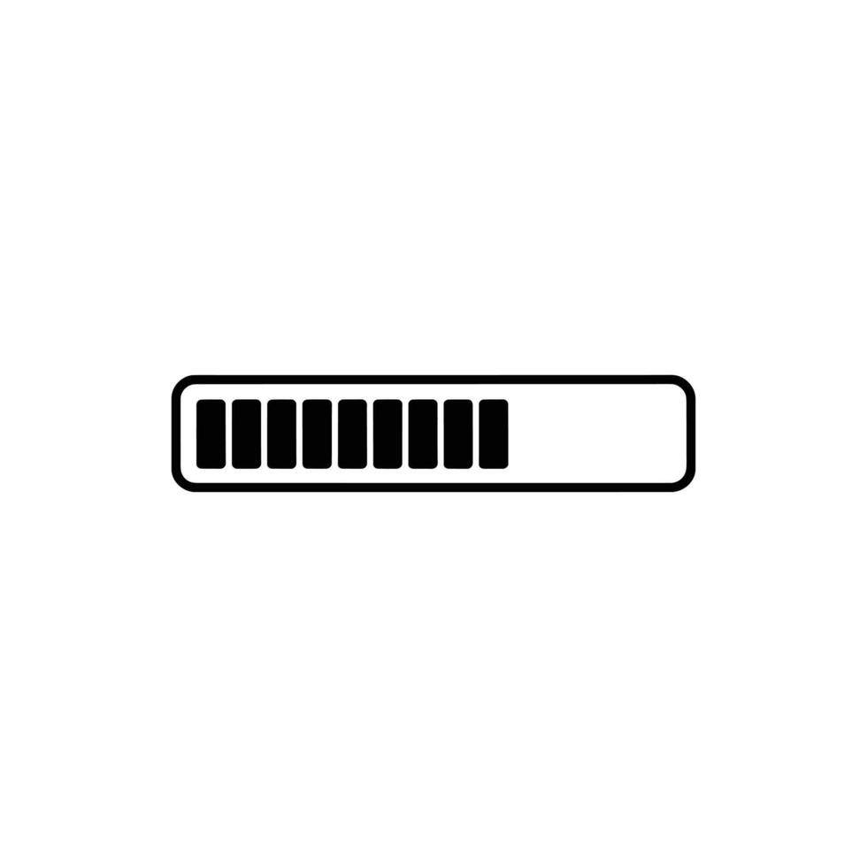 A simple black loading bar shows partial progress on a white background vector