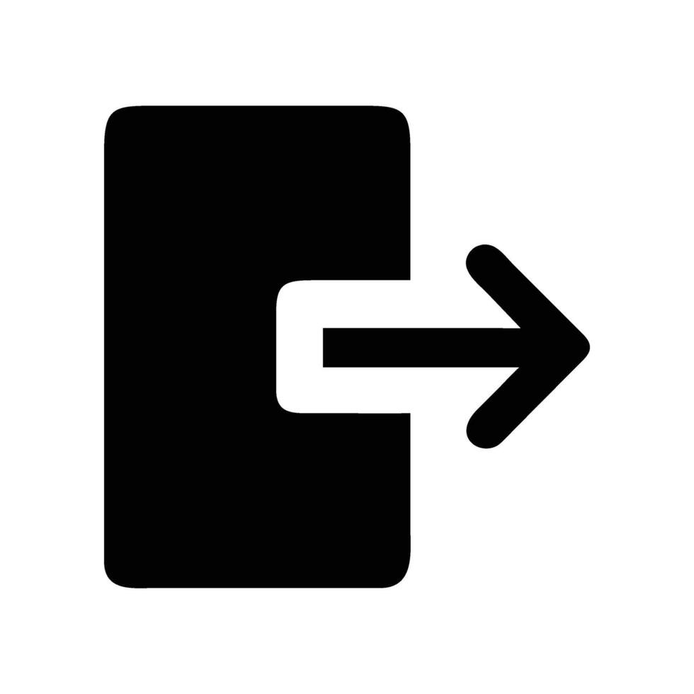 Simple Black Exit Icon Graphic on White Background for Design Projects vector