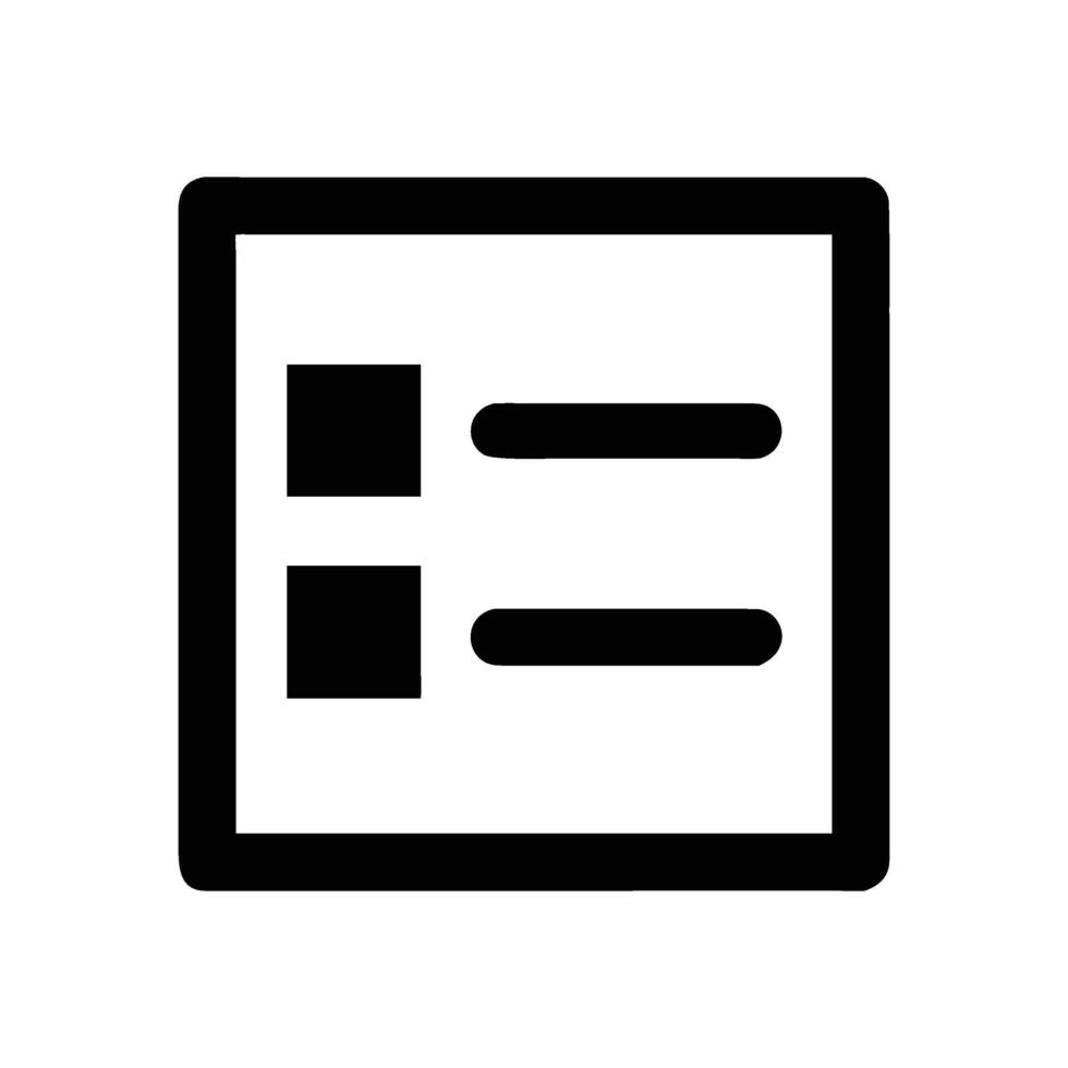 Simple Black Checklist Box Icon on White Background for Task Management vector