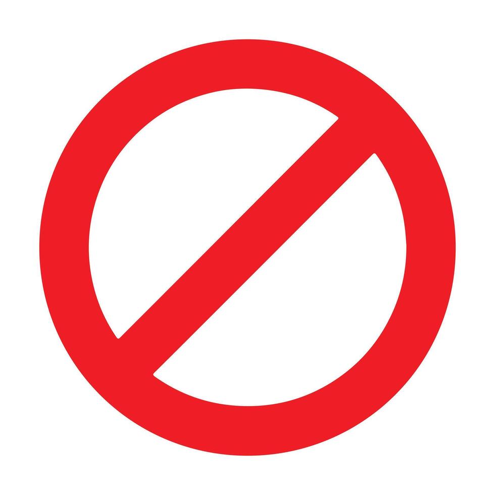 Universal no symbol used for not allowed in white backraund vector