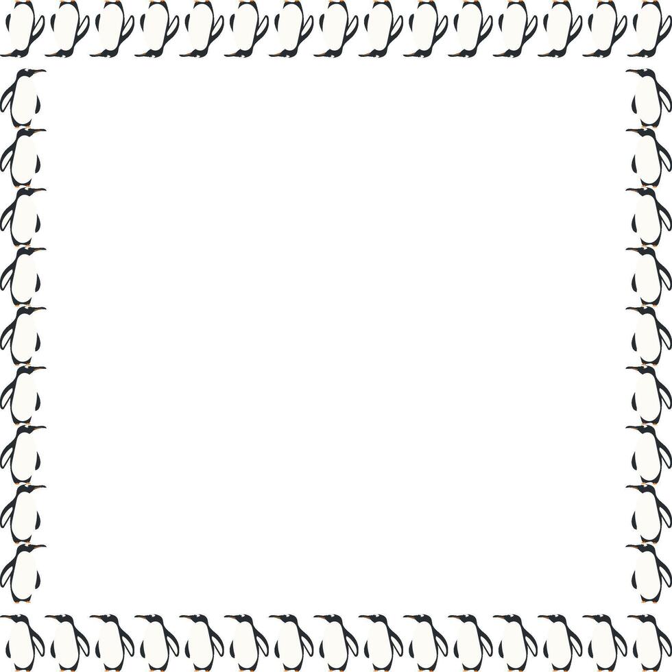 Penguin childish frame print. Nursery simple art design vector