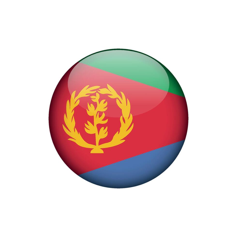 eritrea bandera circulo botón modelo vector